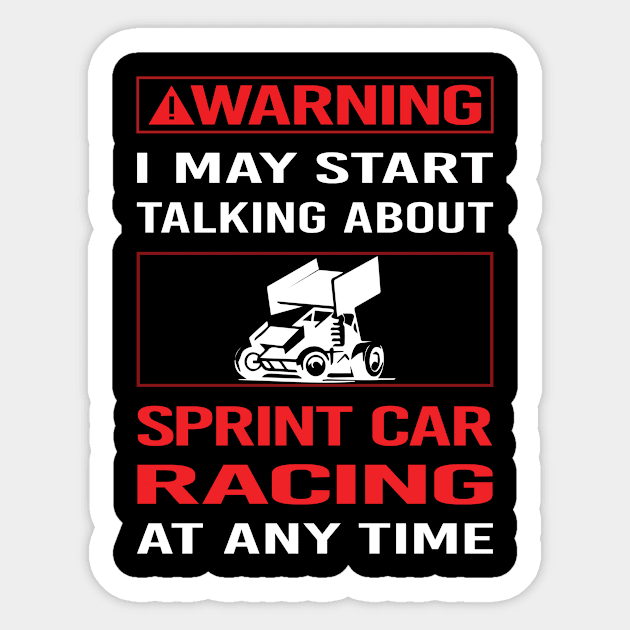 Red Warning Sprint Car Cars Racing Sticker by relativeshrimp